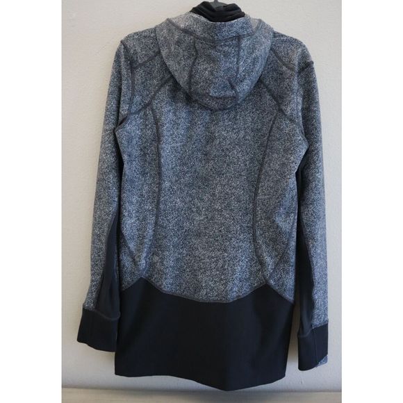Lululemon Women's Sz 12 Rio Mist White Black Daily Practice Hooded Jacket - Picture 2 of 6